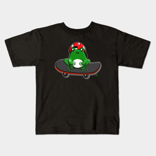 FrogLyfe Skater Kids T-Shirt by BellbirdDesign2